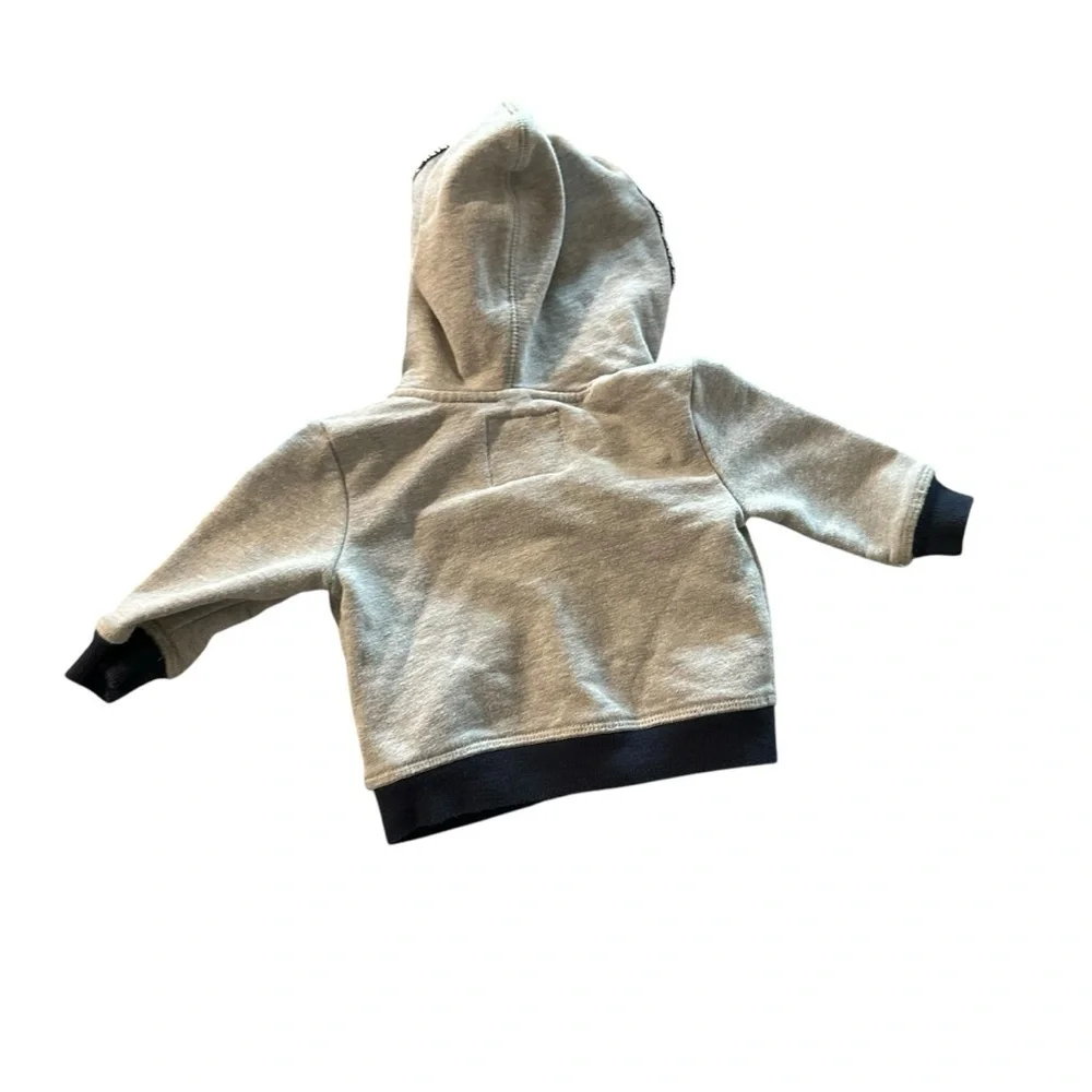 True Religion baby size 6 months zip up grey hoodie